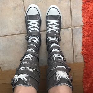 Knee high Converse with adjustable straps